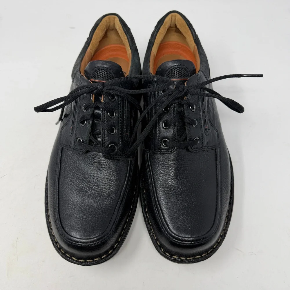 Clarks Un.Bend Oxford Mens 9 Black New Unstructured Leather Lace Up Shoes